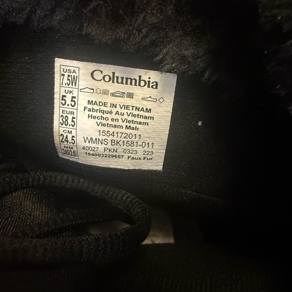 Columbia NWT Black Winter & Rain Boots Women’s Size 7.5W - Picture 7 of 8